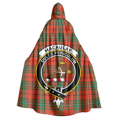 MacAulay Ancient Tartan Crest Hooded Cloak