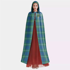 Hamilton Hunting Ancient Tartan Crest Hooded Cloak