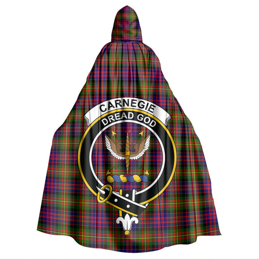 Carnegie Modern Tartan Crest Hooded Cloak