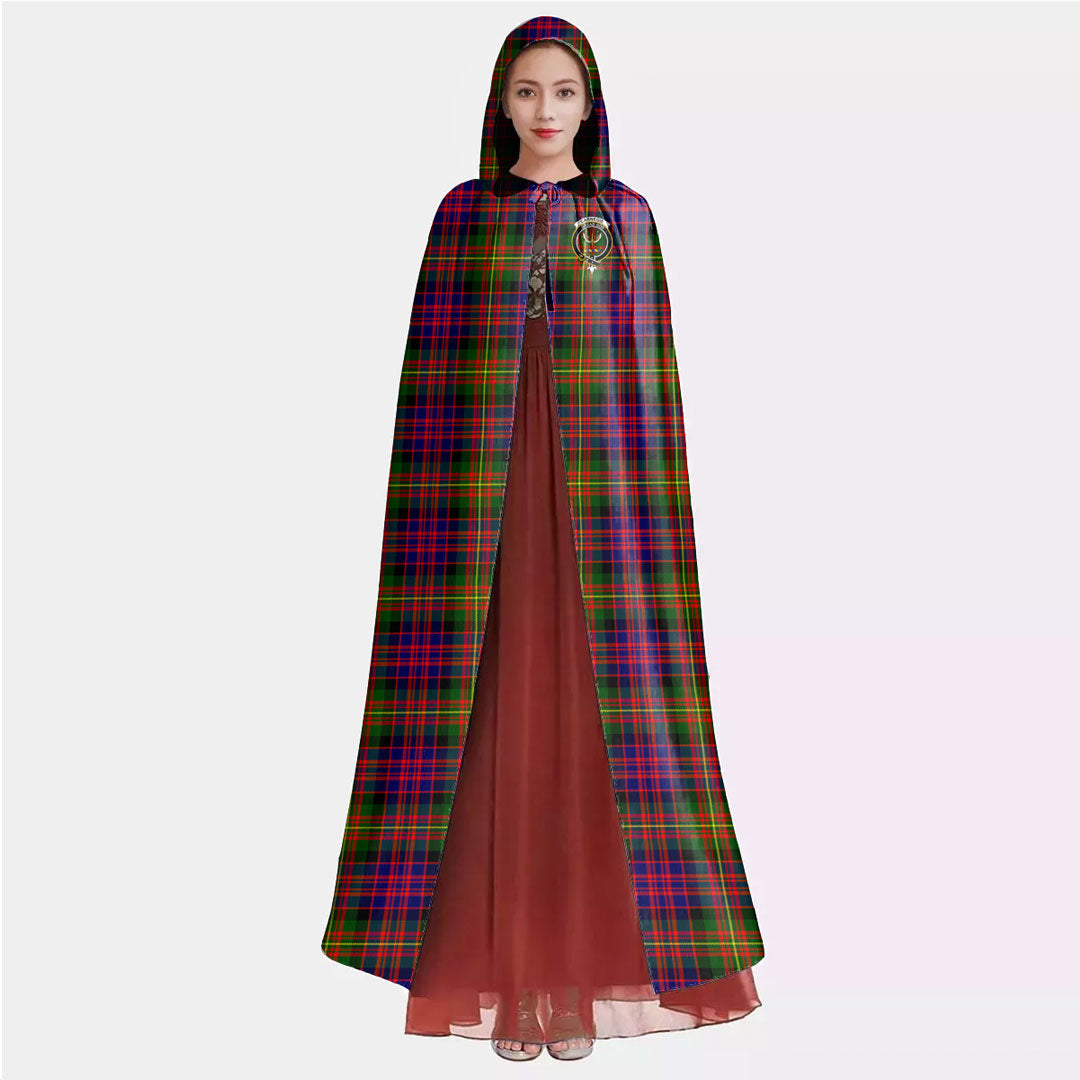 Carnegie Modern Tartan Crest Hooded Cloak