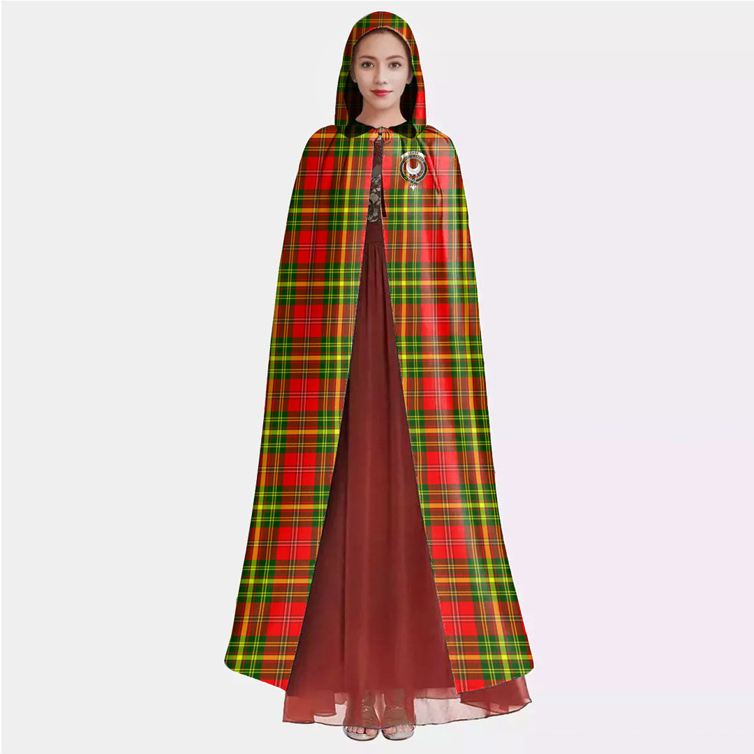 Leask Tartan Crest Hooded Cloak