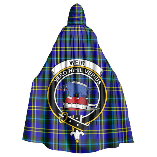 Weir Modern Tartan Crest Hooded Cloak