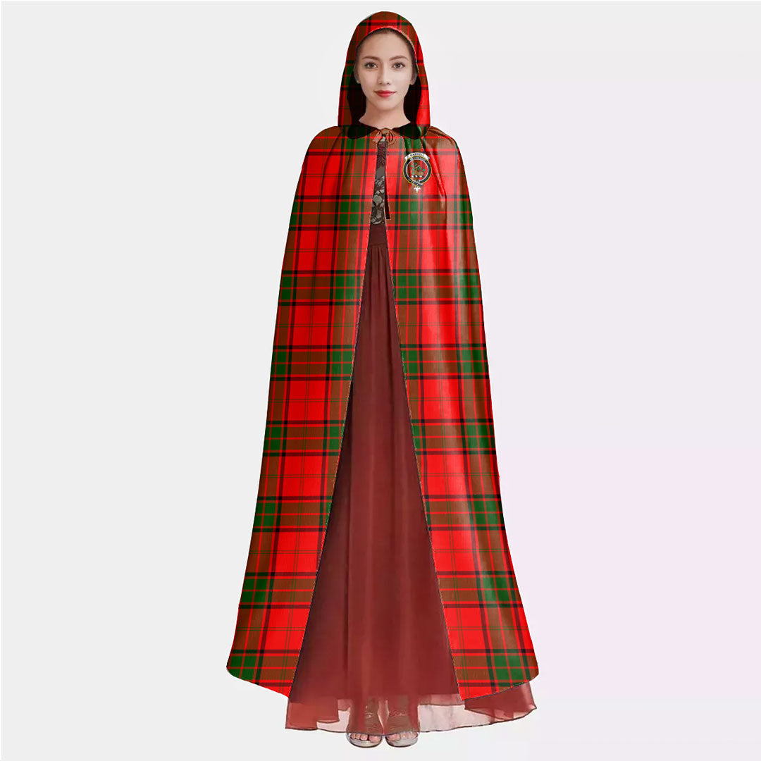 Maxwell Modern Tartan Crest Hooded Cloak