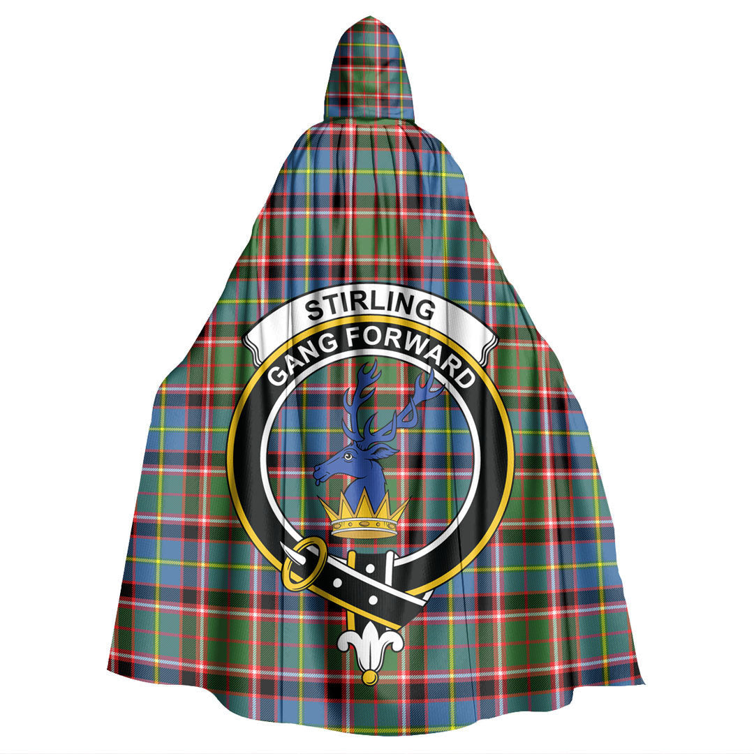 Stirling Bannockburn District Tartan Crest Hooded Cloak