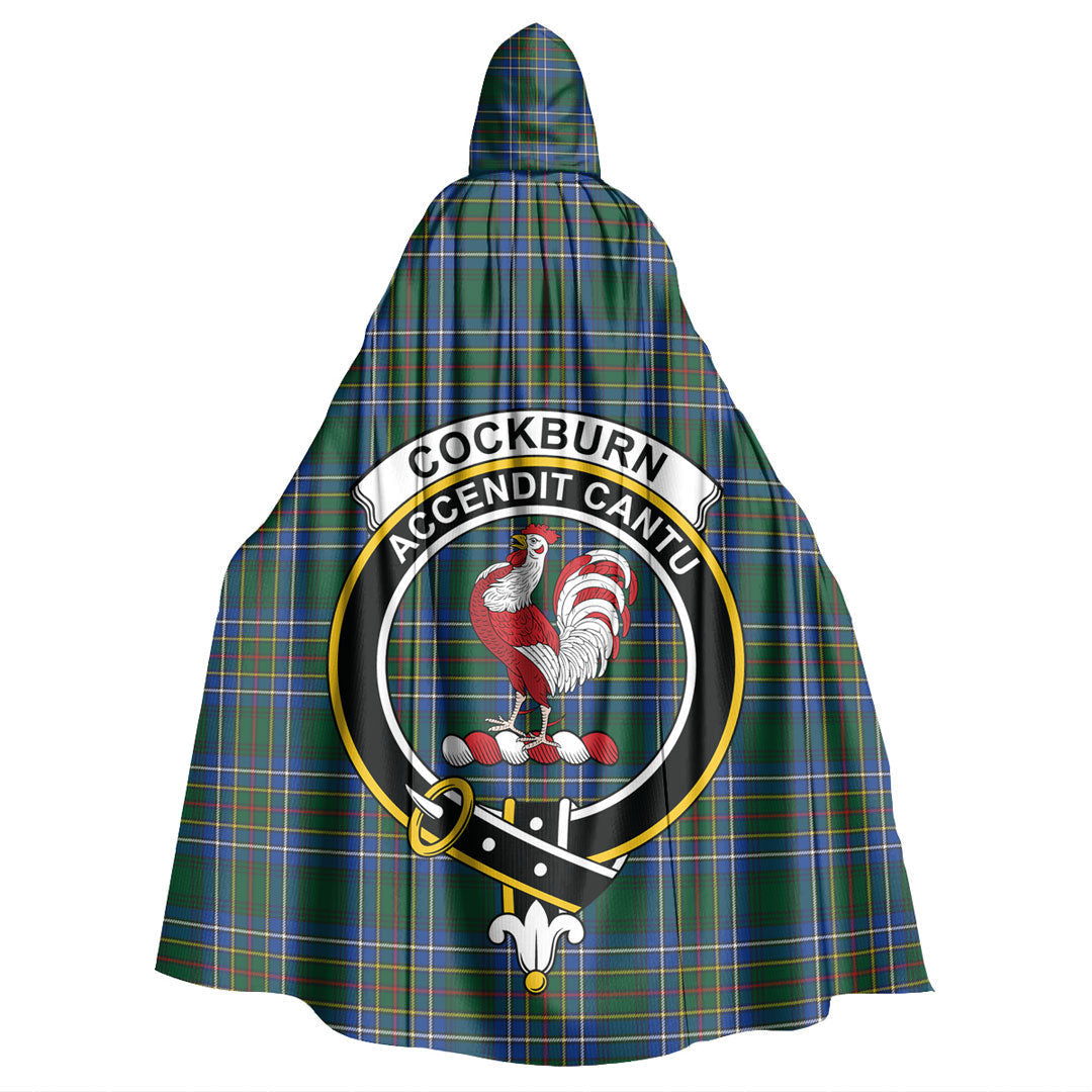 Cockburn Ancient Tartan Crest Hooded Cloak