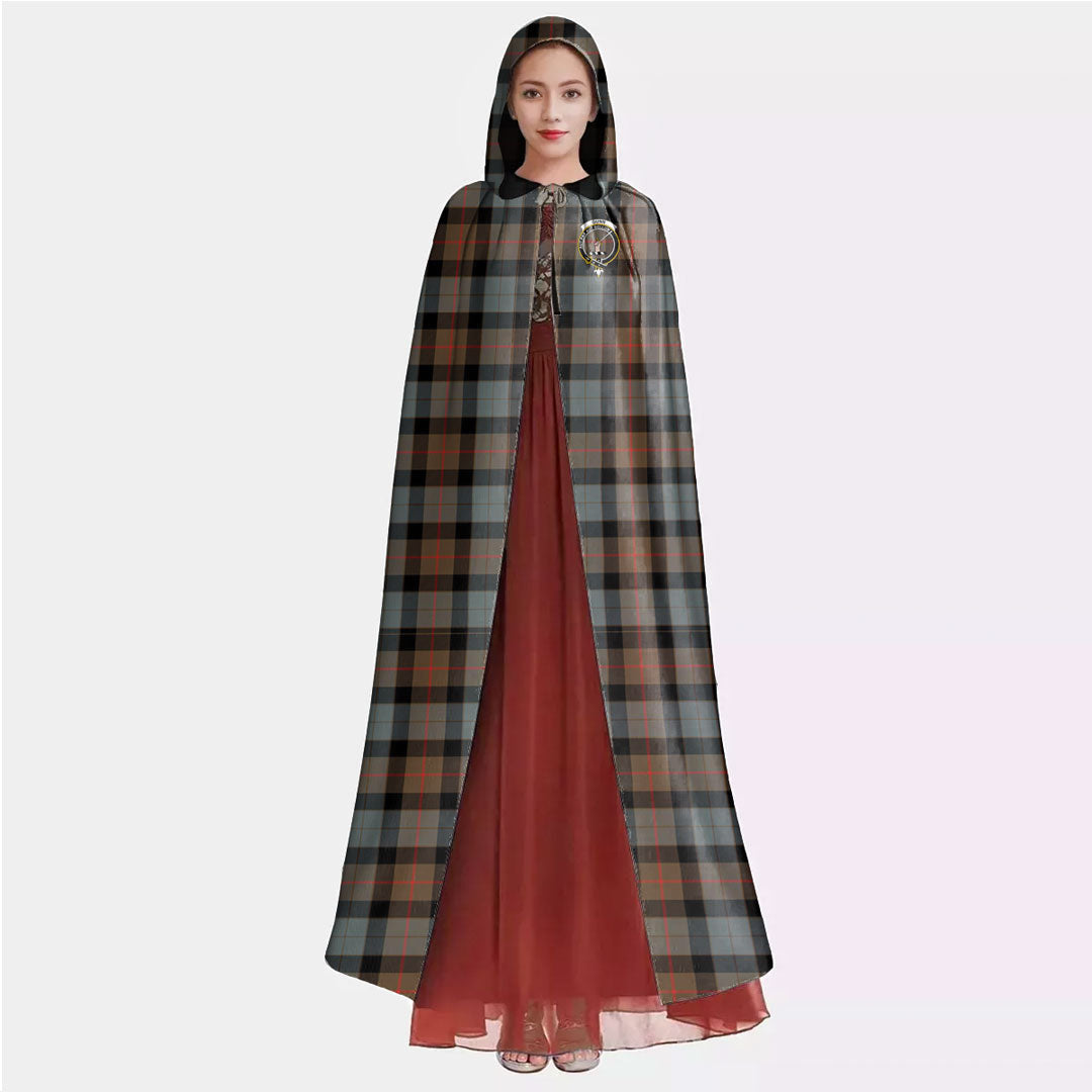 Gunn Weathered Tartan Crest Hooded Cloak