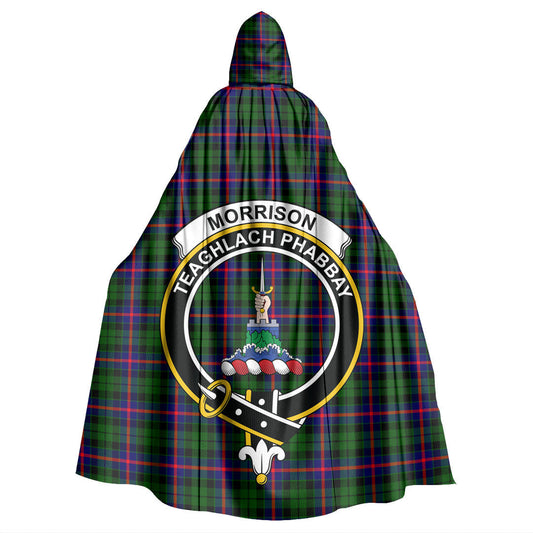 Morrison Modern Tartan Crest Hooded Cloak