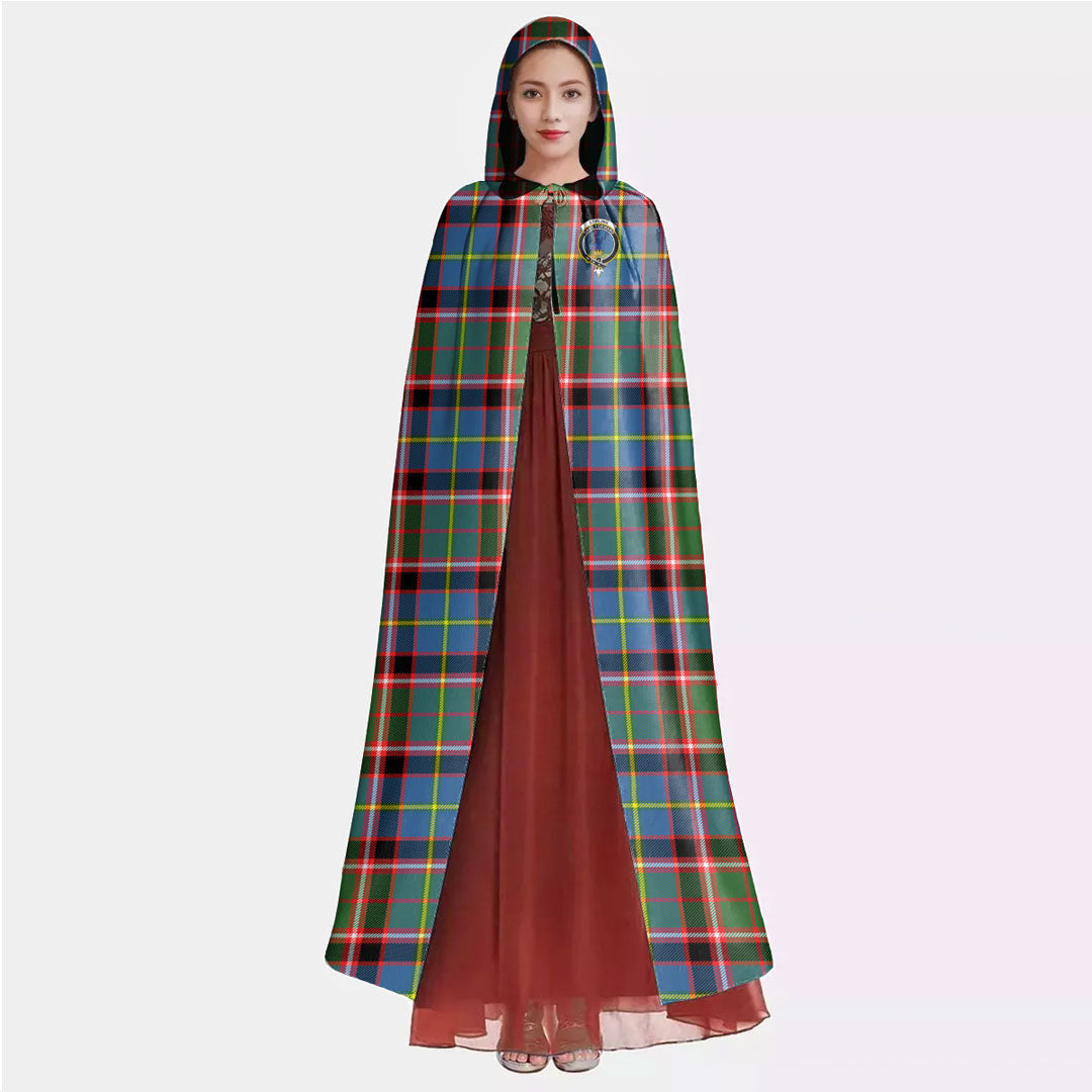 Stirling Bannockburn District Tartan Crest Hooded Cloak