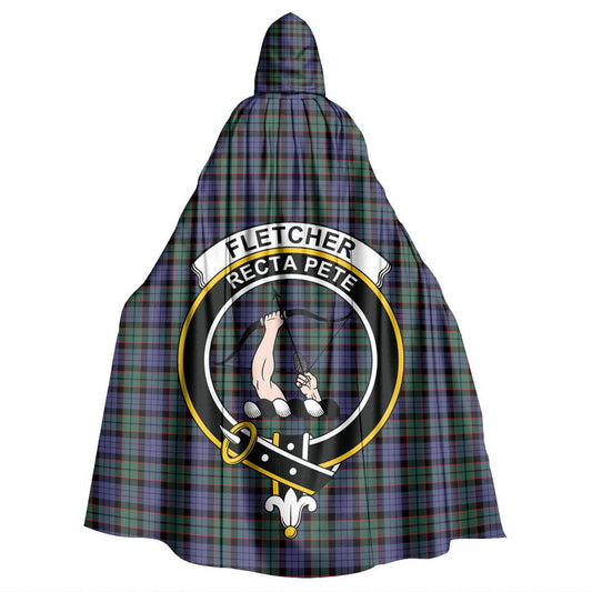 Fletcher Modern Tartan Crest Hooded Cloak