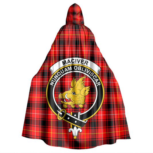 MacIver Modern Tartan Crest Hooded Cloak