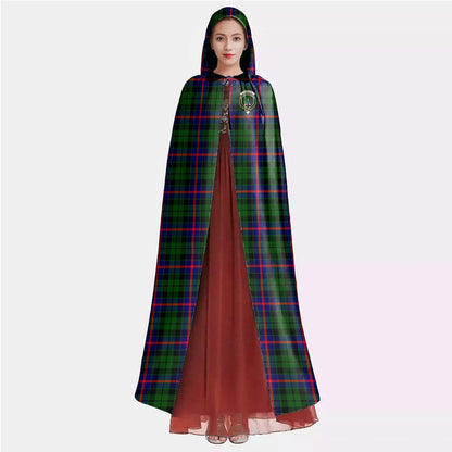 Morrison Modern Tartan Crest Hooded Cloak