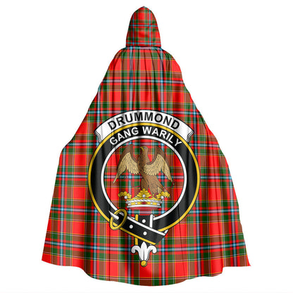 Drummond of Perth Tartan Crest Hooded Cloak