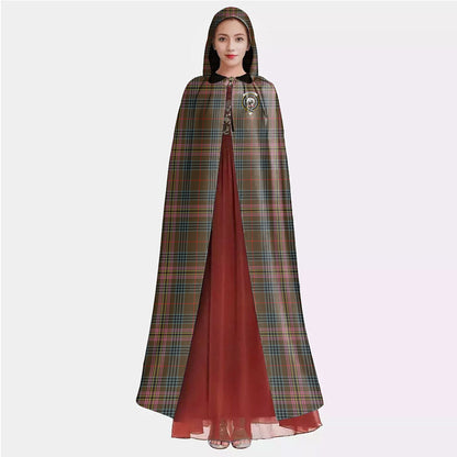 Kennedy Weathered Tartan Crest Hooded Cloak