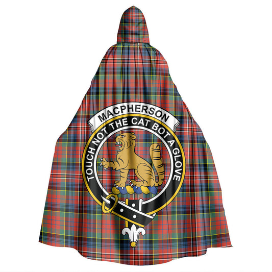 MacPherson Ancient Tartan Crest Hooded Cloak