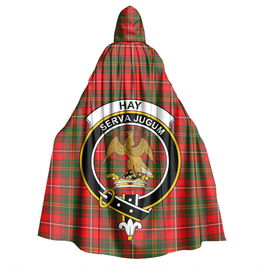 Hay Modern Tartan Crest Hooded Cloak