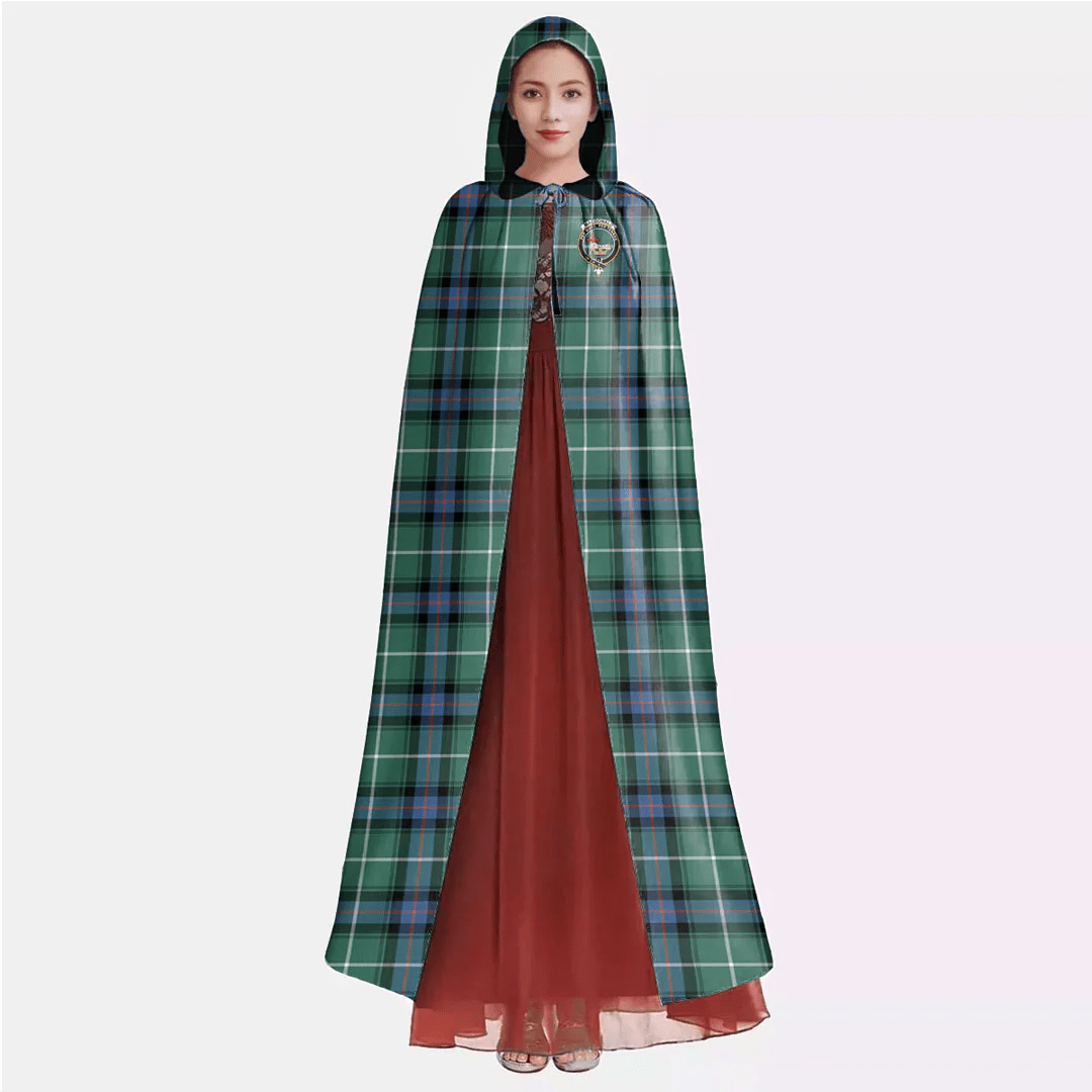 MacDonald of the Isles Hunting Ancient Tartan Crest Hooded Cloak