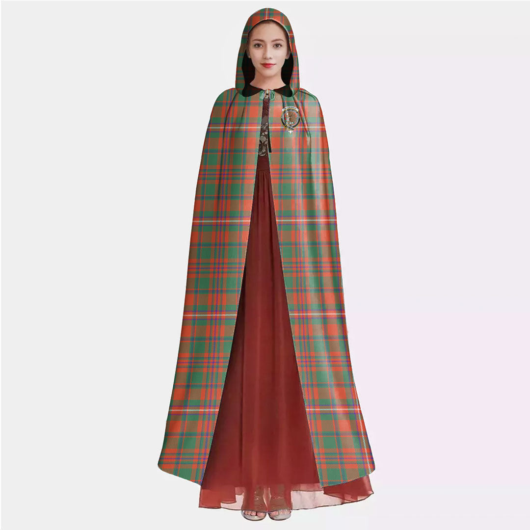 MacKinnon Ancient Tartan Crest Hooded Cloak