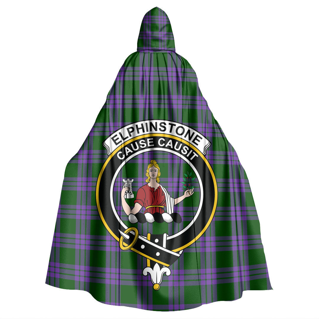 Elphinstone Tartan Crest Hooded Cloak