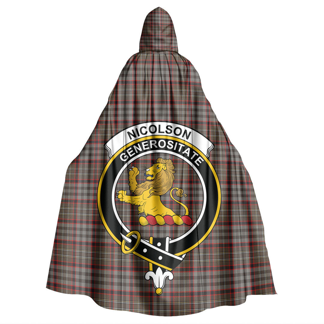 Nicolson Hunting Weathered Tartan Crest Hooded Cloak