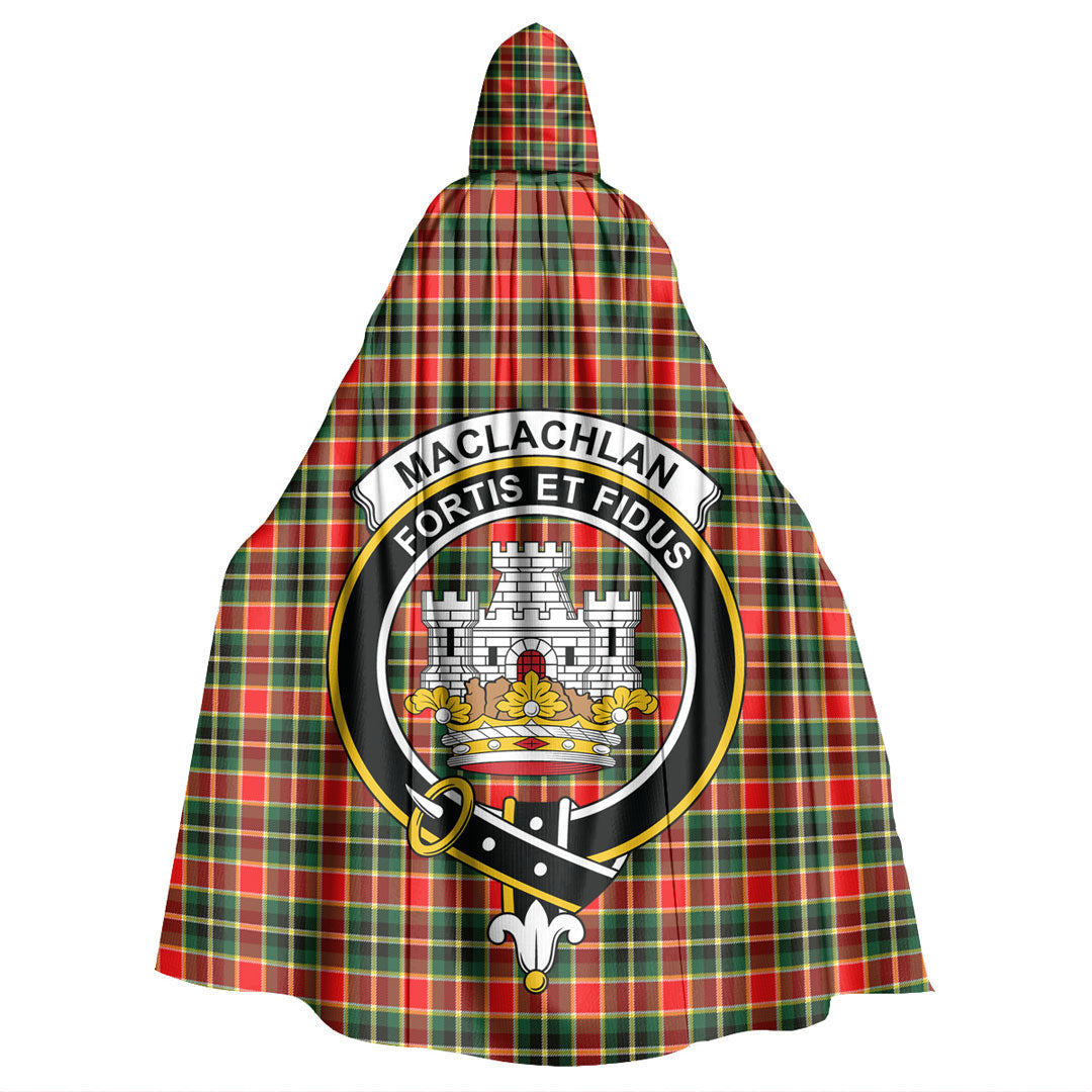 MacLachlan Hunting Modern Tartan Crest Hooded Cloak