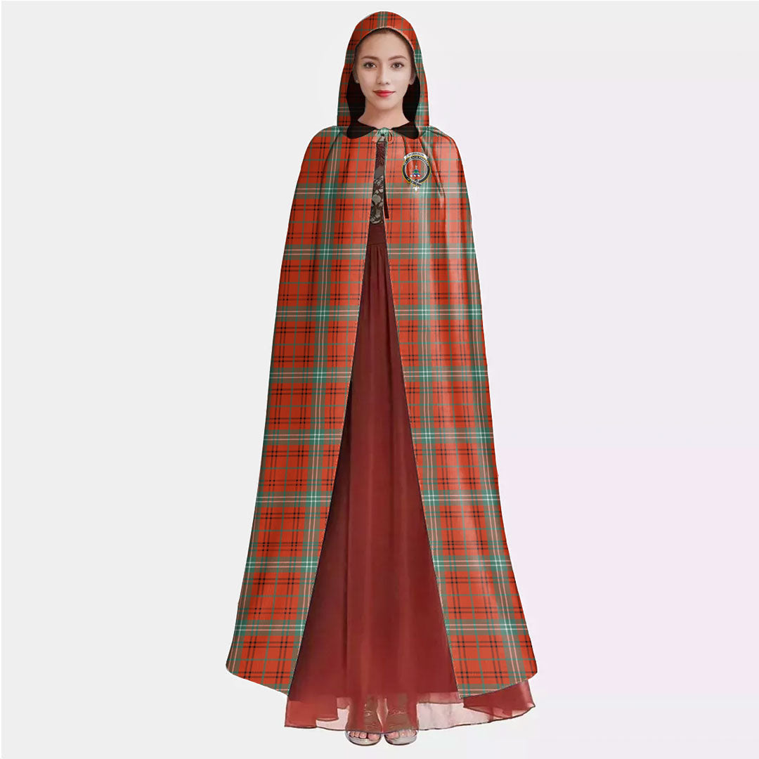 Morrison Red Ancient Tartan Crest Hooded Cloak