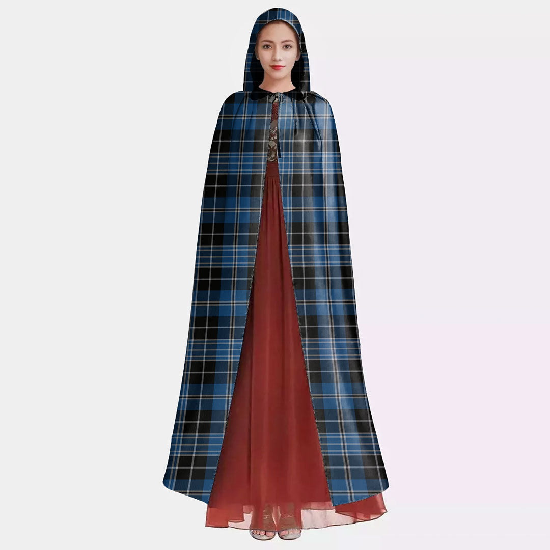 Clergy Blue Tartan Plaid Hooded Cloak