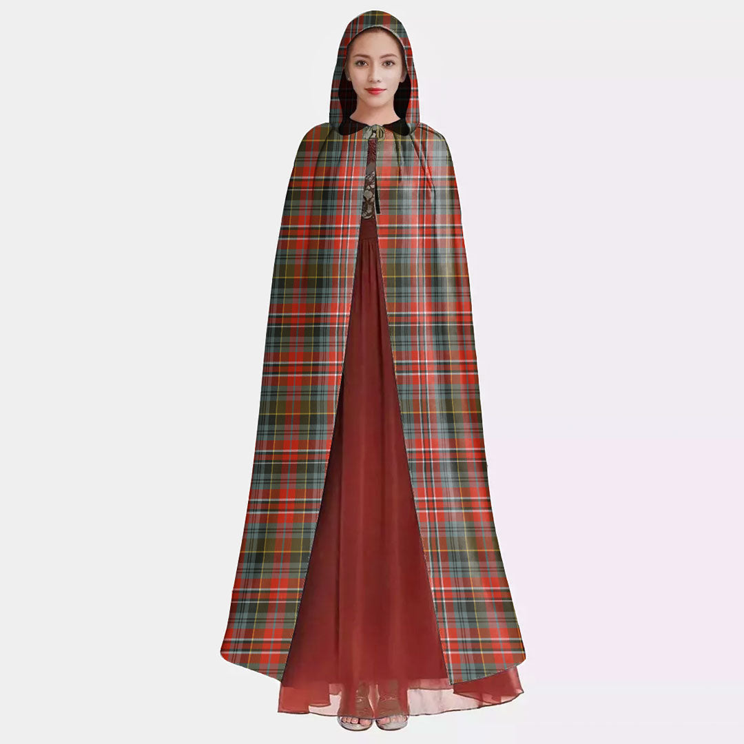 MacPherson Weathered Tartan Plaid Hooded Cloak