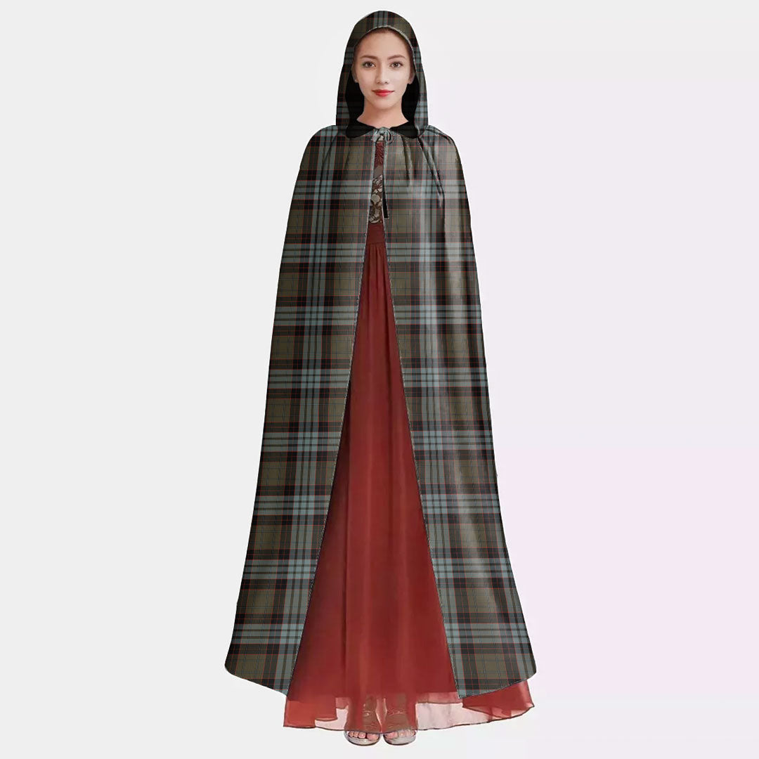 Stewart Old Weathered Tartan Plaid Hooded Cloak