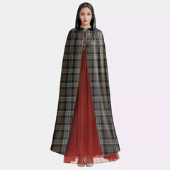 Stewart Old Weathered Tartan Plaid Hooded Cloak