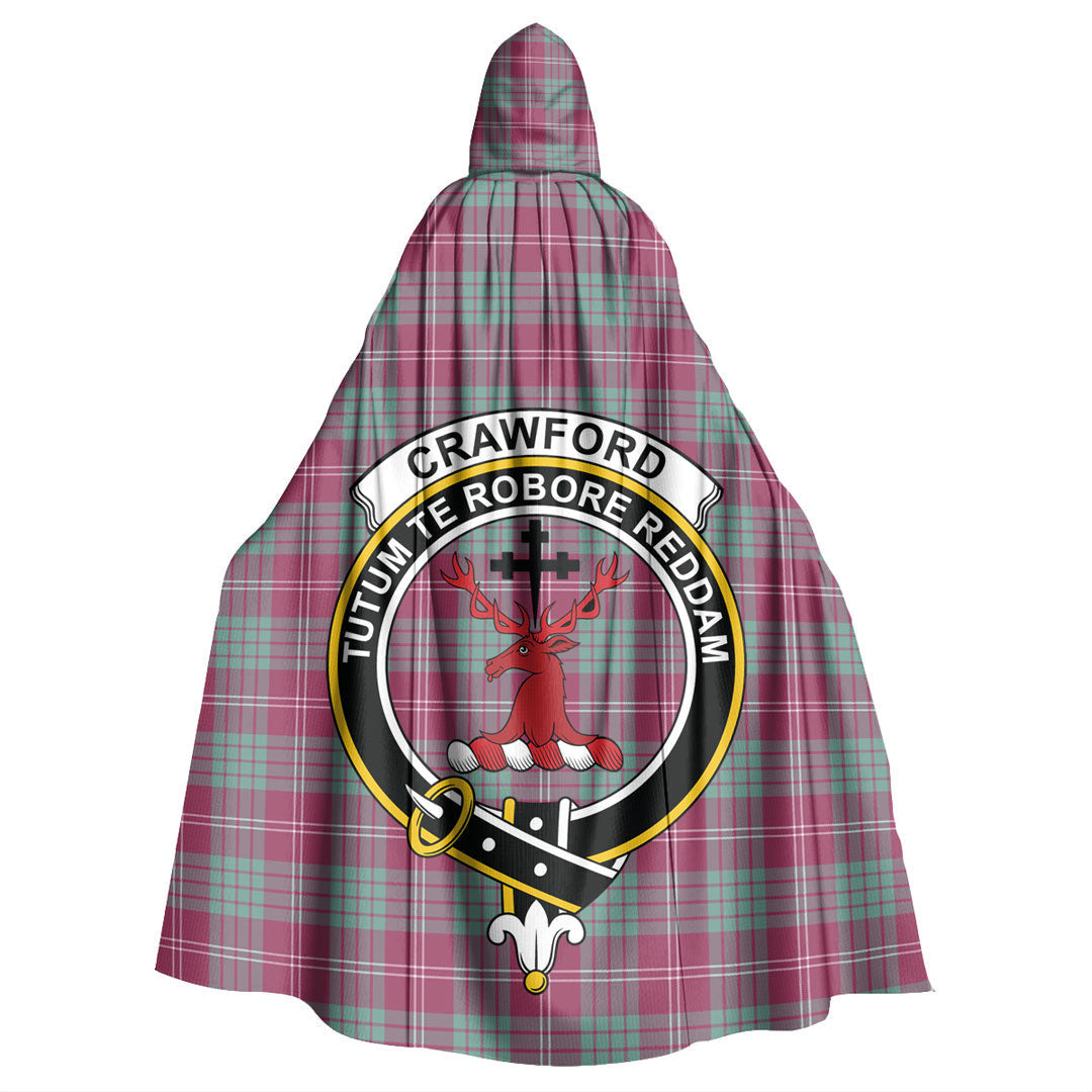 Crawford Ancient Tartan Crest Hooded Cloak