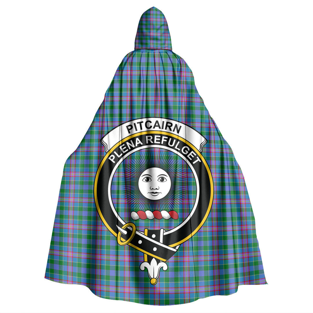 Pitcairn Hunting Tartan Crest Hooded Cloak