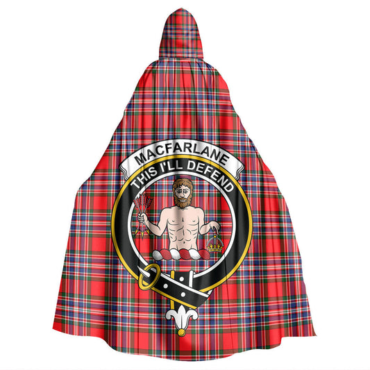 MacFarlane Modern Tartan Crest Hooded Cloak