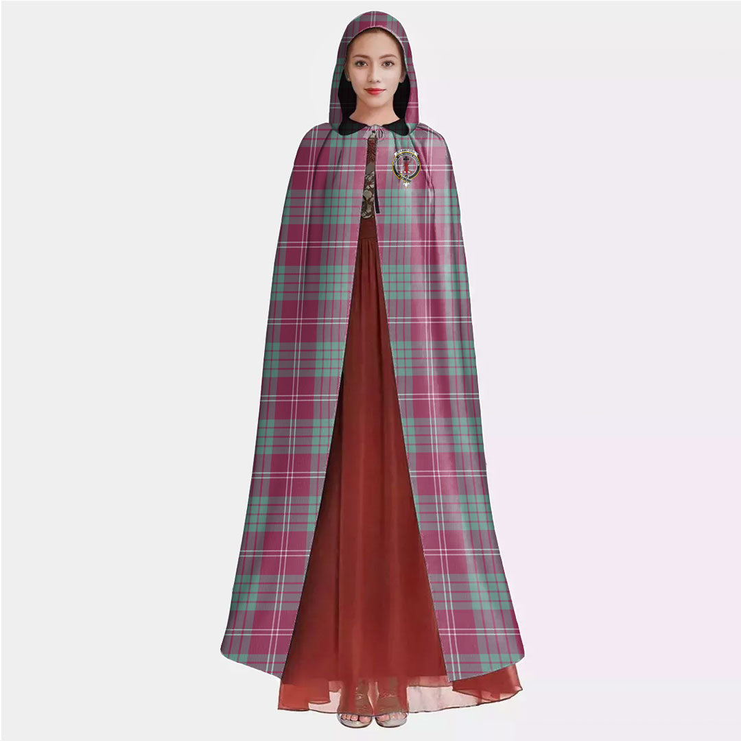 Crawford Ancient Tartan Crest Hooded Cloak