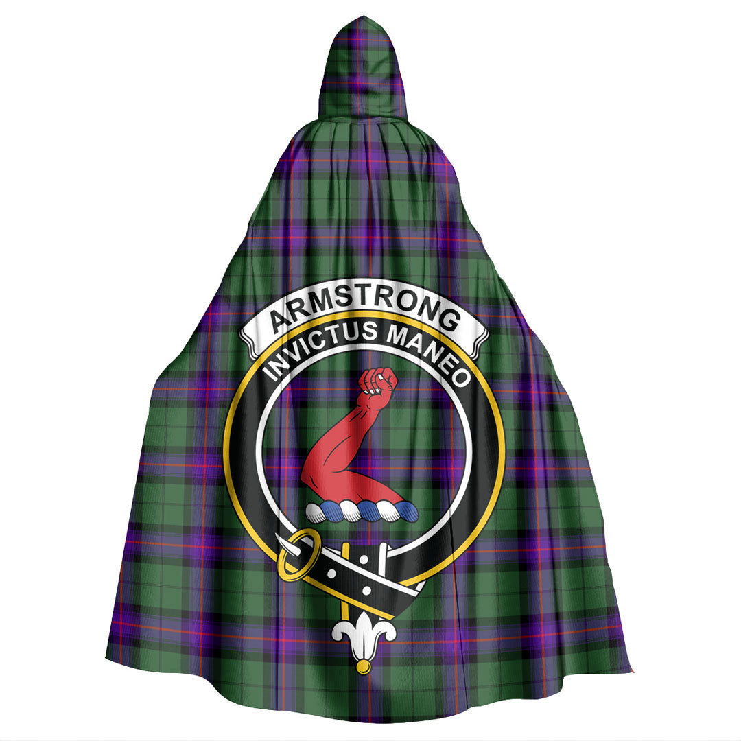 Armstrong Modern Tartan Crest Hooded Cloak