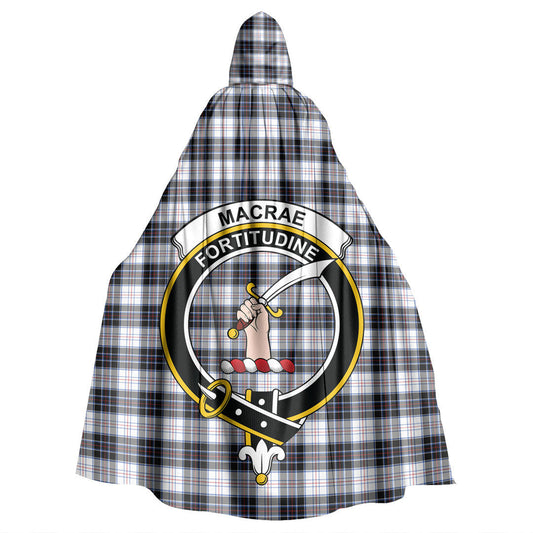 MacRae Dress Modern Tartan Crest Hooded Cloak