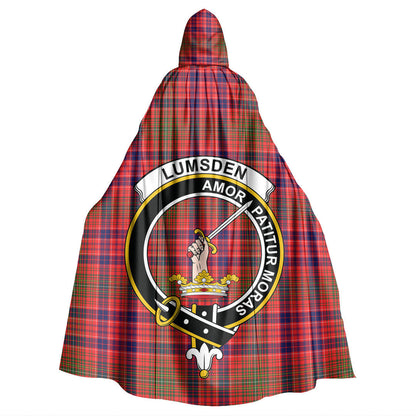 Lumsden Modern Tartan Crest Hooded Cloak