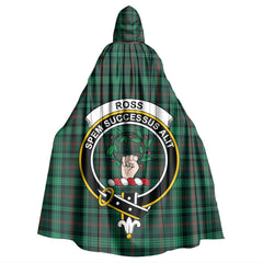 Ross Hunting Modern Tartan Crest Hooded Cloak