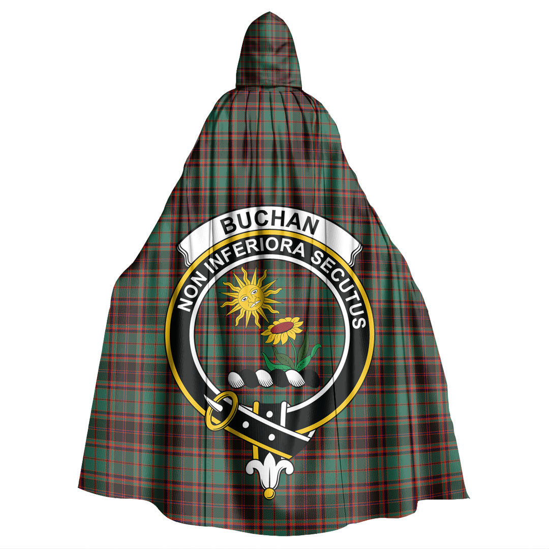 Buchan Ancient Tartan Crest Hooded Cloak