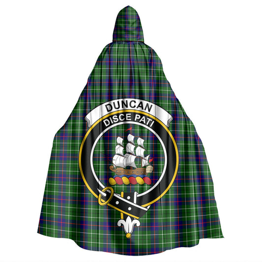 Duncan Modern Tartan Crest Hooded Cloak