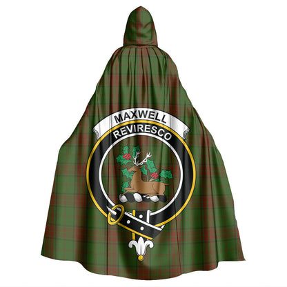 Maxwell Hunting Tartan Crest Hooded Cloak