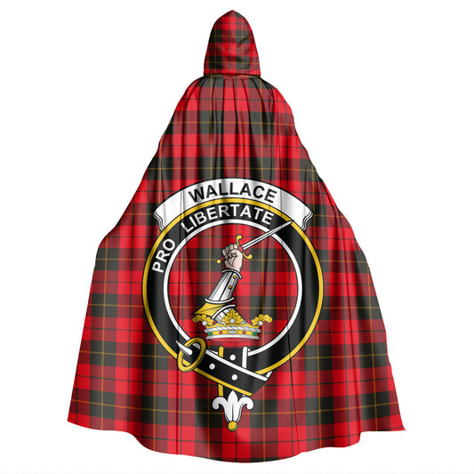 Wallace Weathered Tartan Crest Hooded Cloak