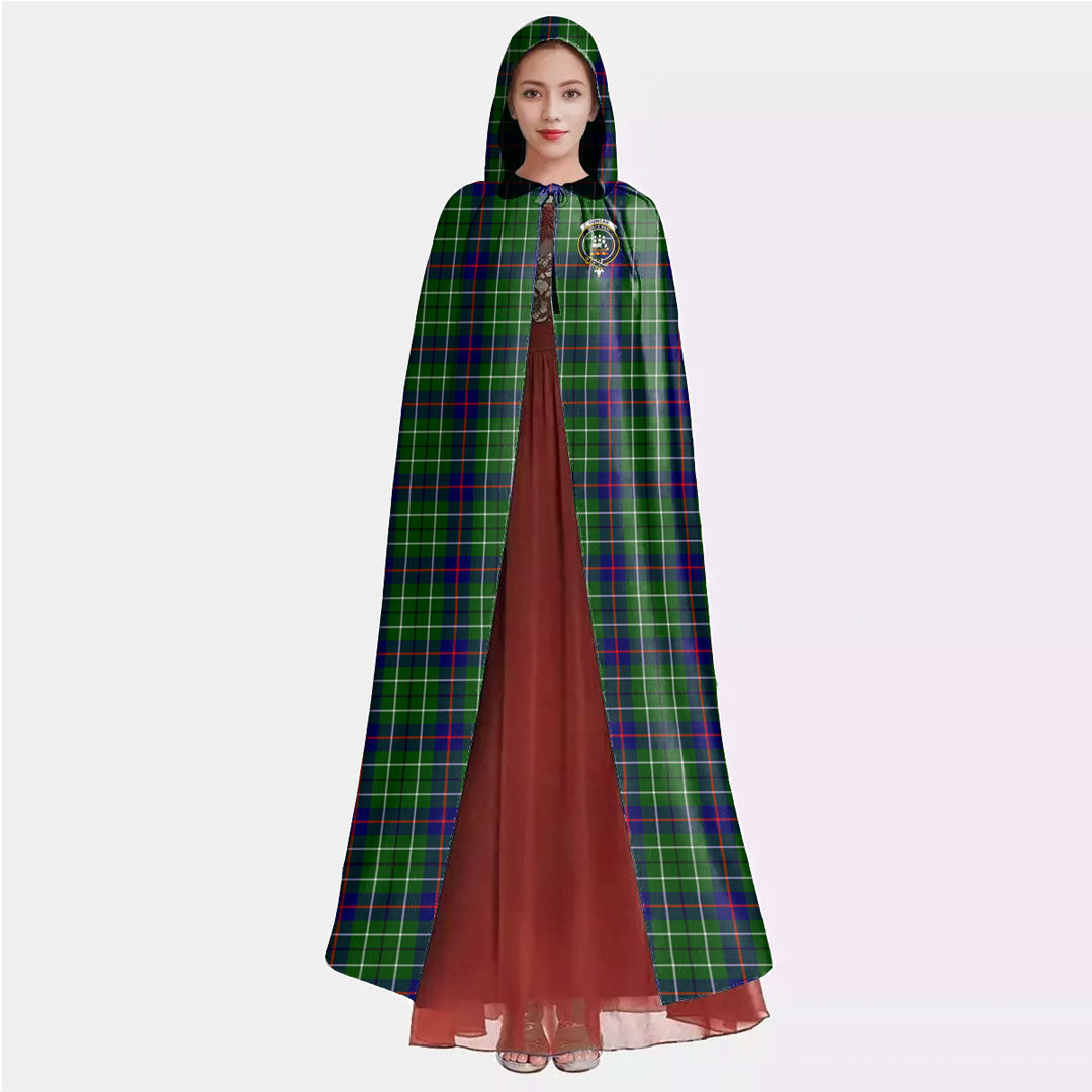 Duncan Modern Tartan Crest Hooded Cloak