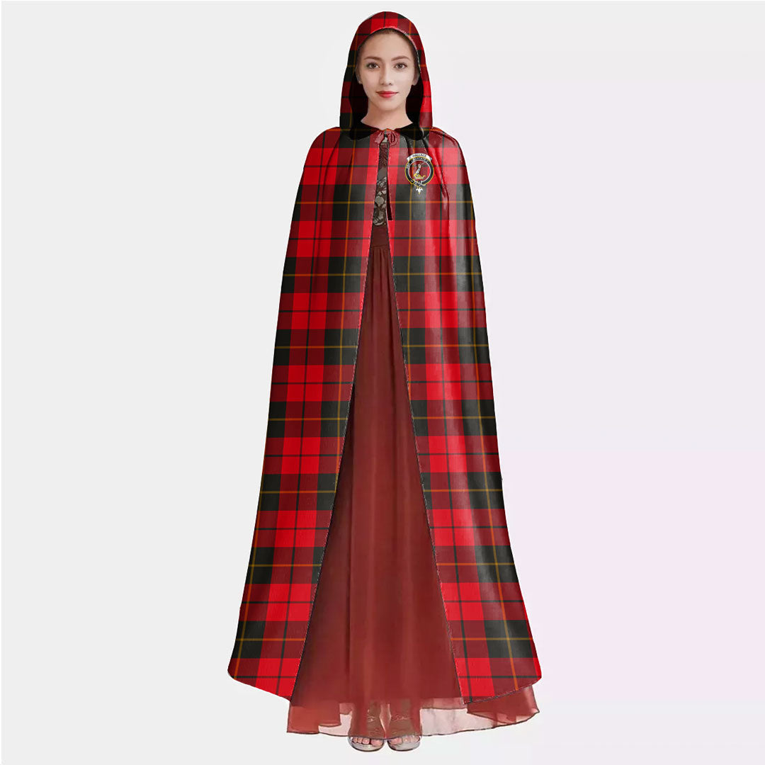 Wallace Weathered Tartan Crest Hooded Cloak