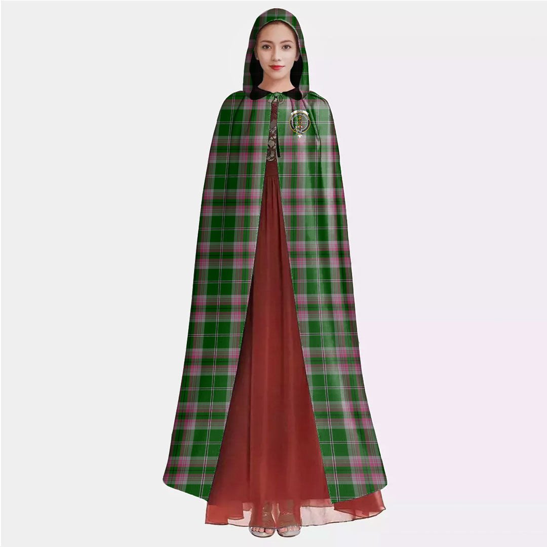 Gray Hunting Tartan Crest Hooded Cloak