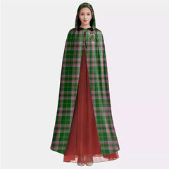Gray Hunting Tartan Crest Hooded Cloak