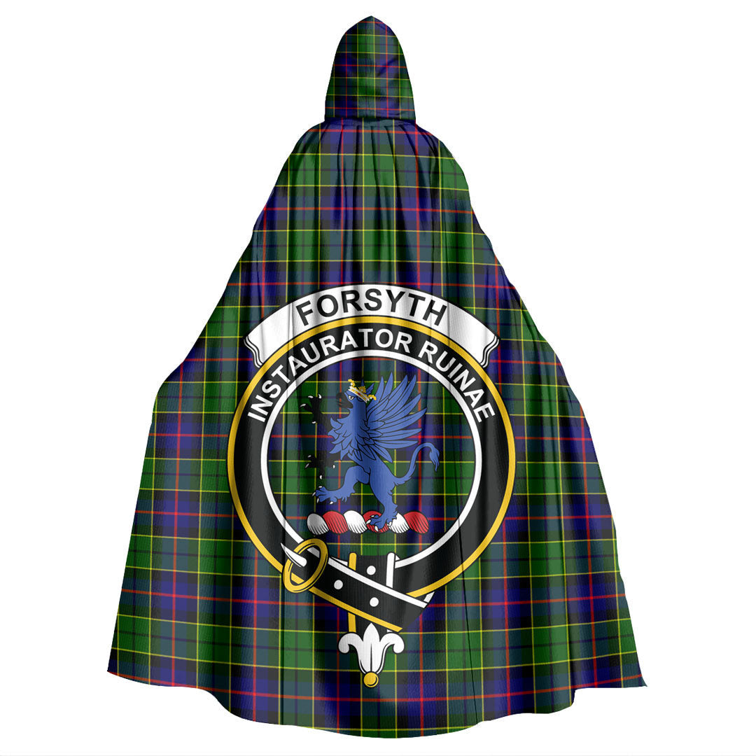 Forsyth Modern Tartan Crest Hooded Cloak