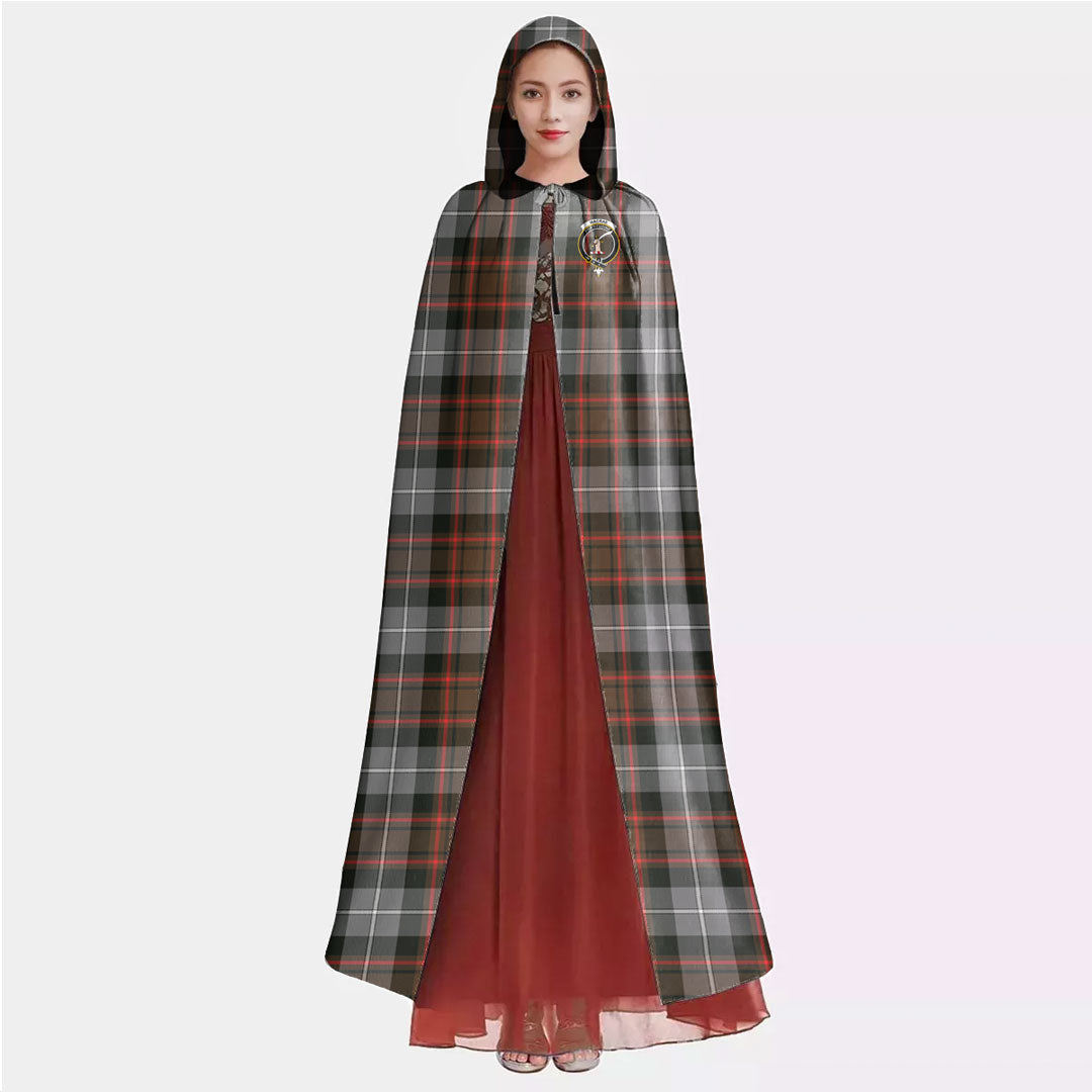 MacRae Hunting Weathered Tartan Crest Hooded Cloak