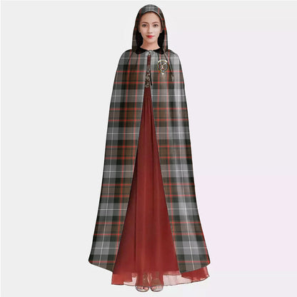 MacRae Hunting Weathered Tartan Crest Hooded Cloak