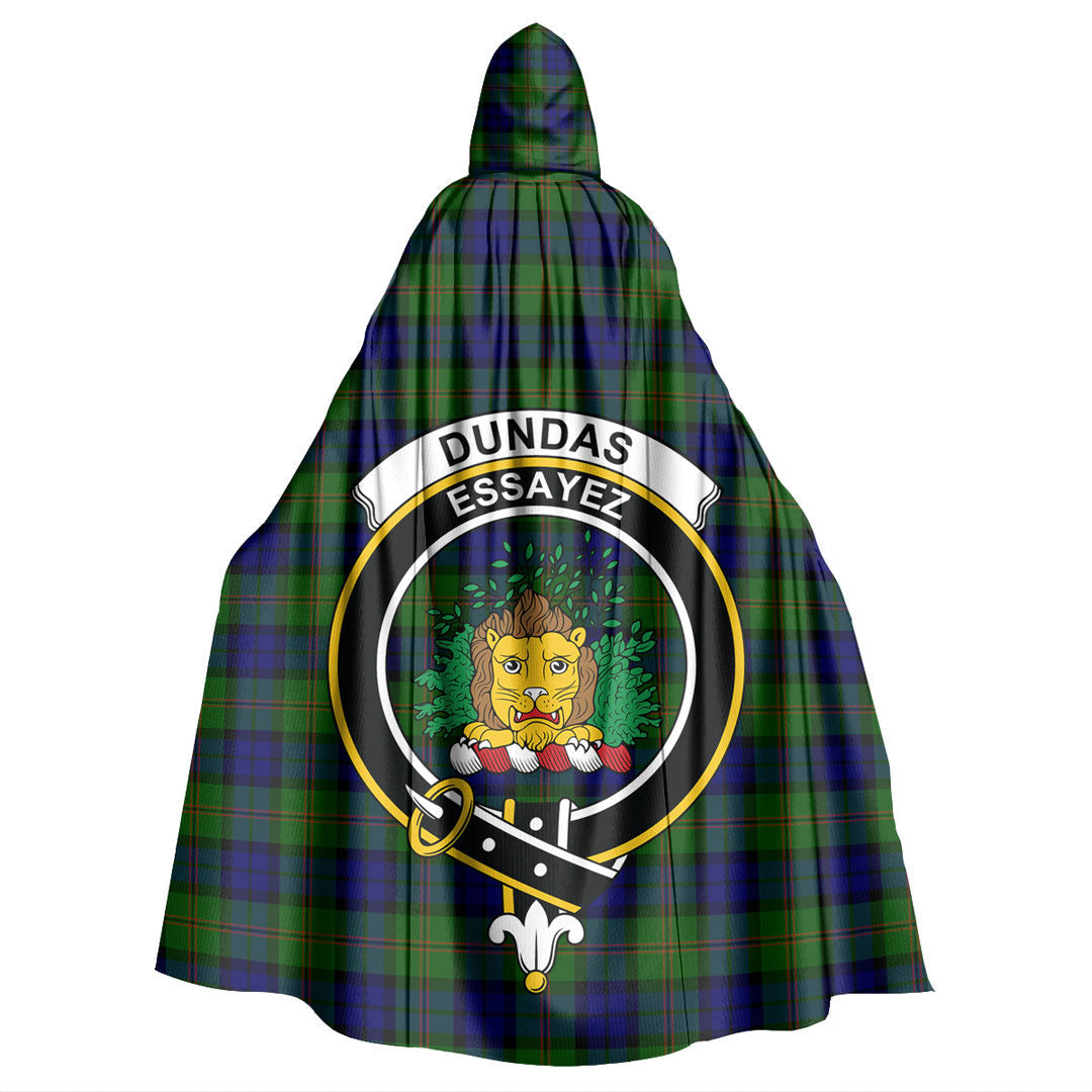 Dundas Modern Tartan Crest Hooded Cloak