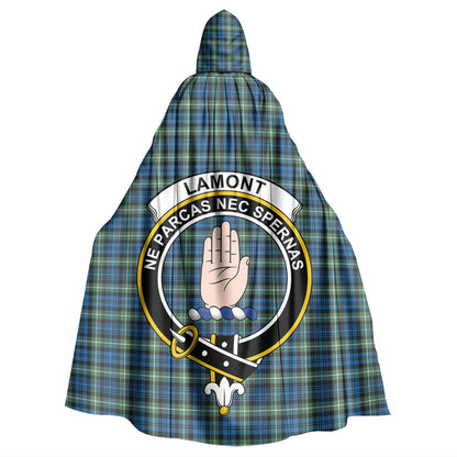 Lamont Ancient Tartan Crest Hooded Cloak